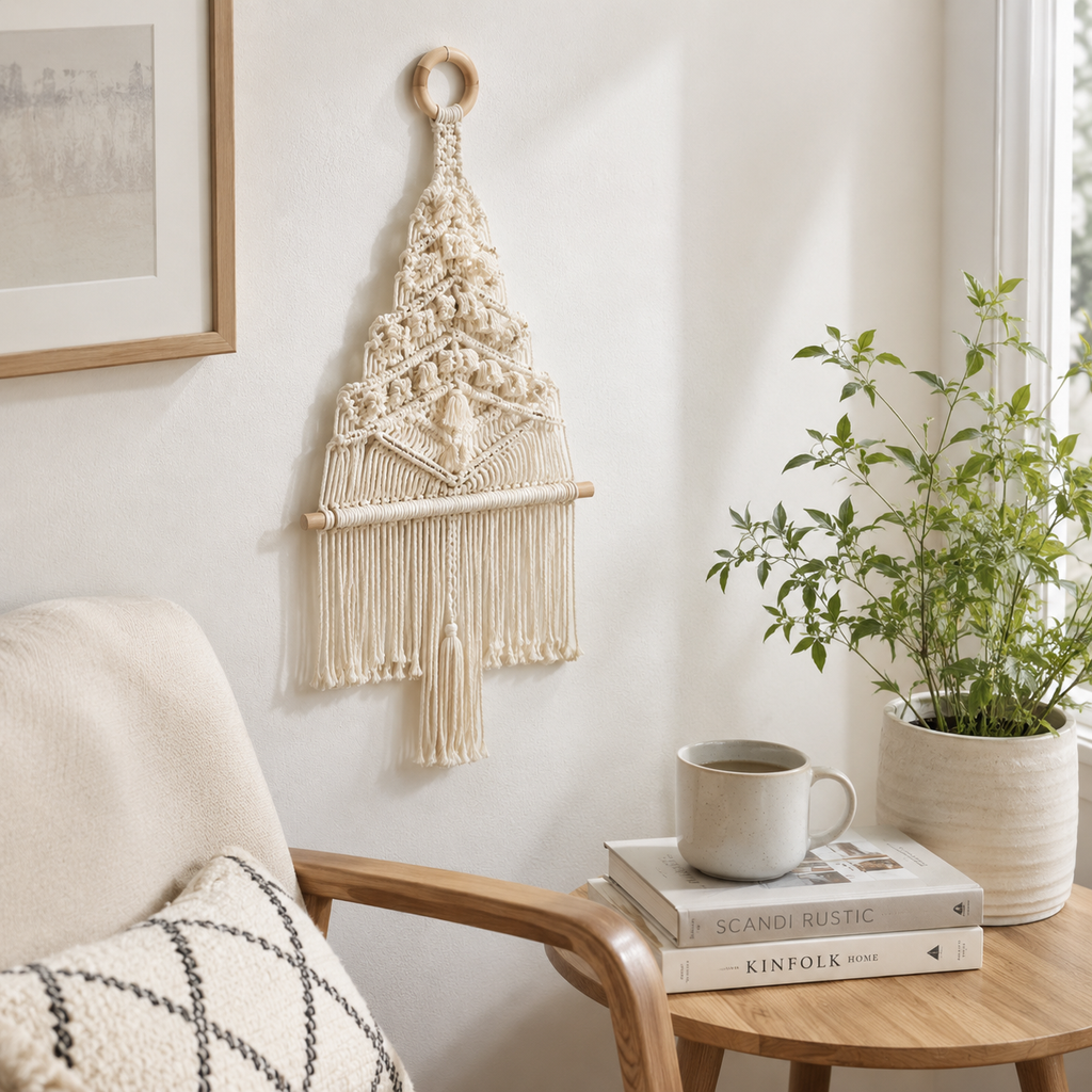 Macrame Wall Hanging – Boho Woven Wall Art Tapestry for Home Decor