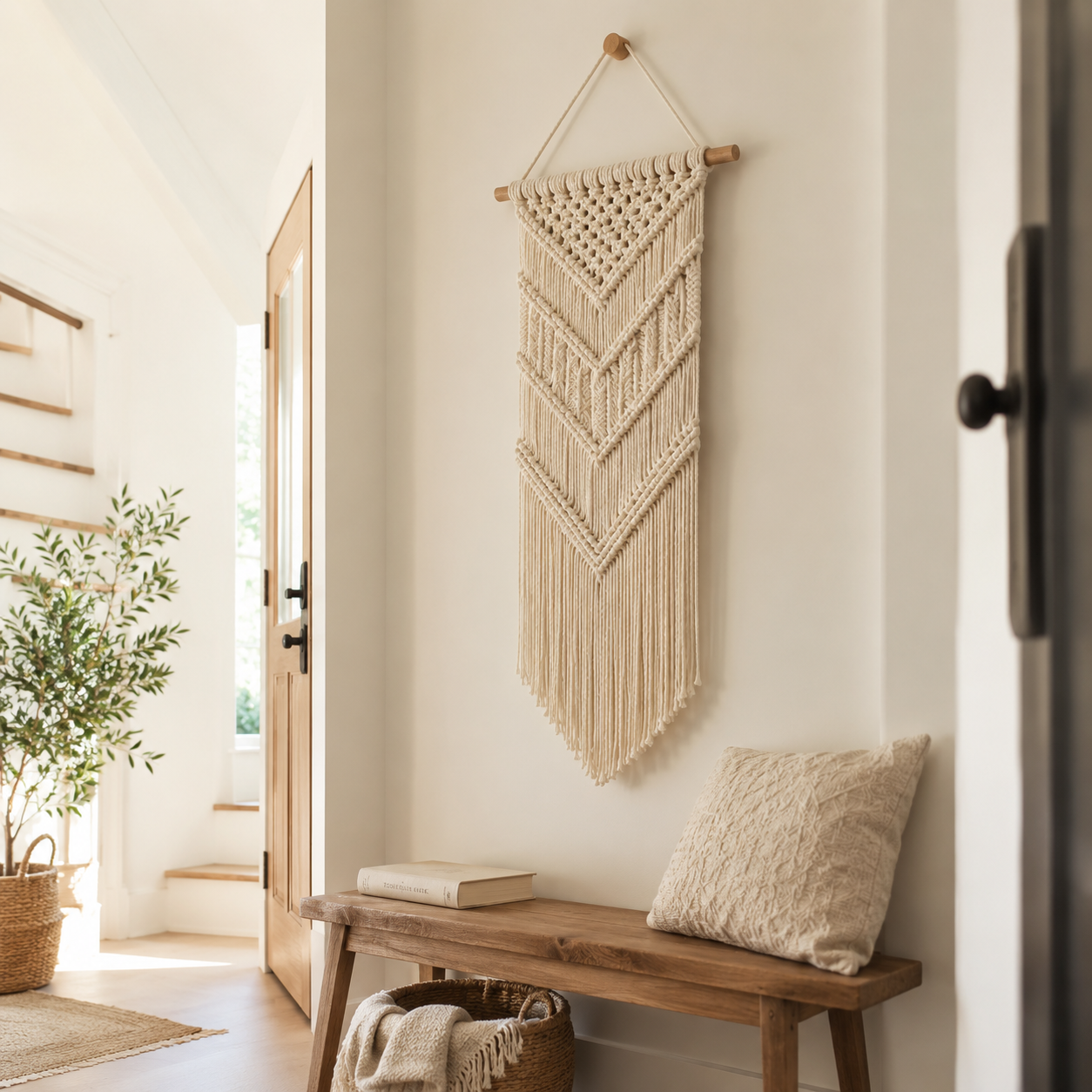 Macrame Wall Hanging – Boho Woven Wall Art Tapestry for Home Decor