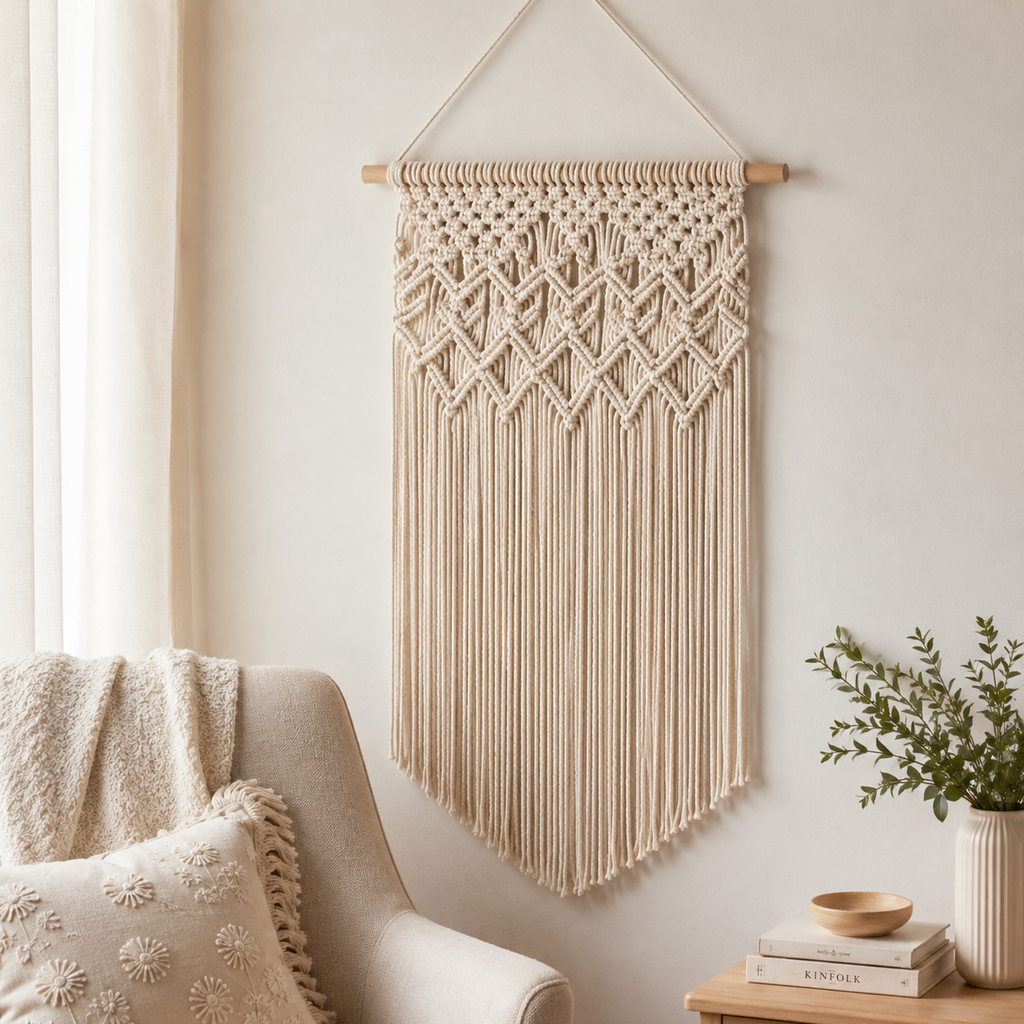 Macrame Wall Hanging – Boho Woven Wall Art Tapestry for Home Decor