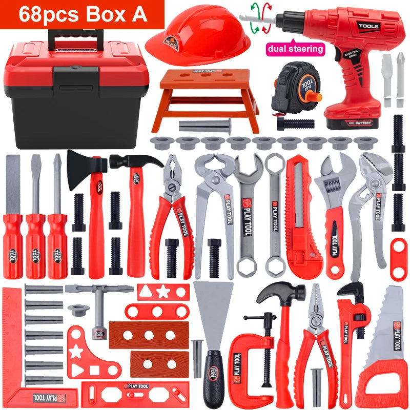 Kids Tool Play Set – Electric Toy Drill & Chainsaw Pretend Tool Kit