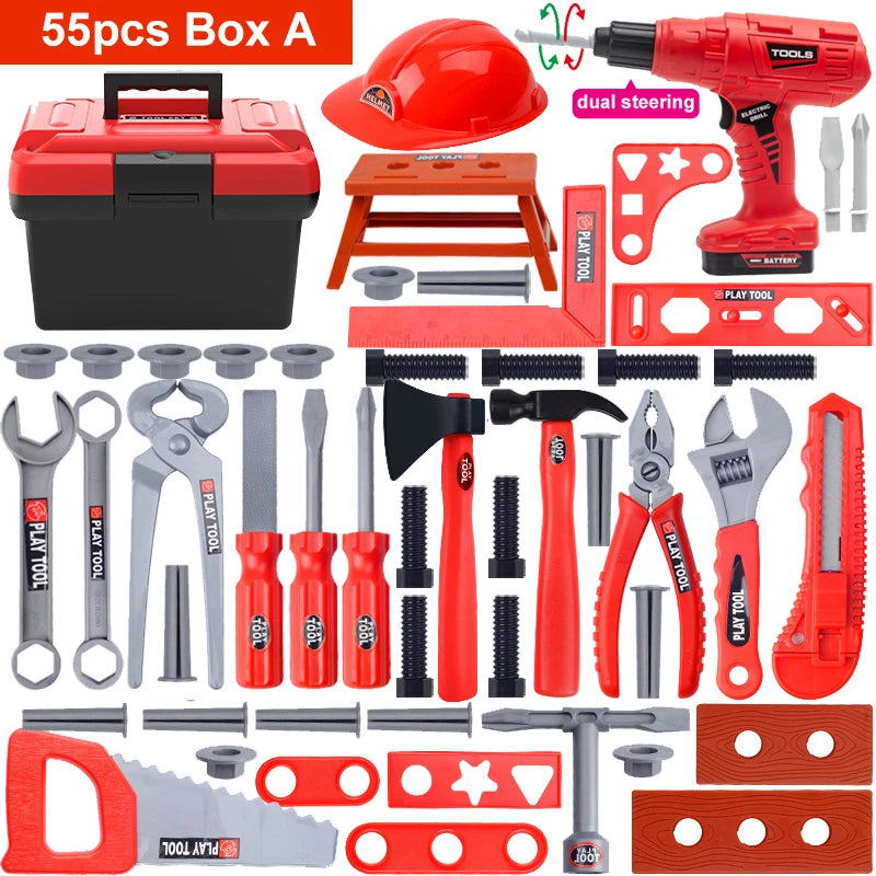 Kids Tool Play Set – Electric Toy Drill & Chainsaw Pretend Tool Kit