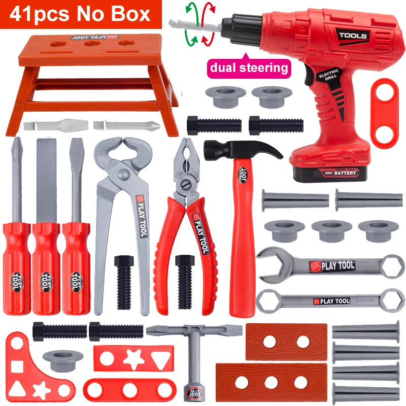 Kids Tool Play Set – Electric Toy Drill & Chainsaw Pretend Tool Kit