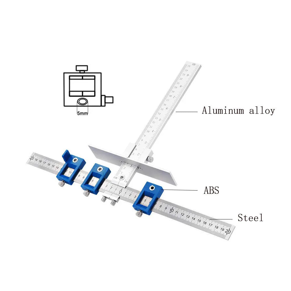 Cabinet Hardware Drill Jig – Metric & Imperial Handle Knob Drilling Template Guide