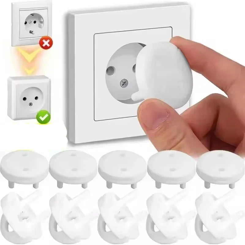 Baby Safety Socket Covers – 10-Pack Child-Proof Power Outlet Plug Protectors, EU