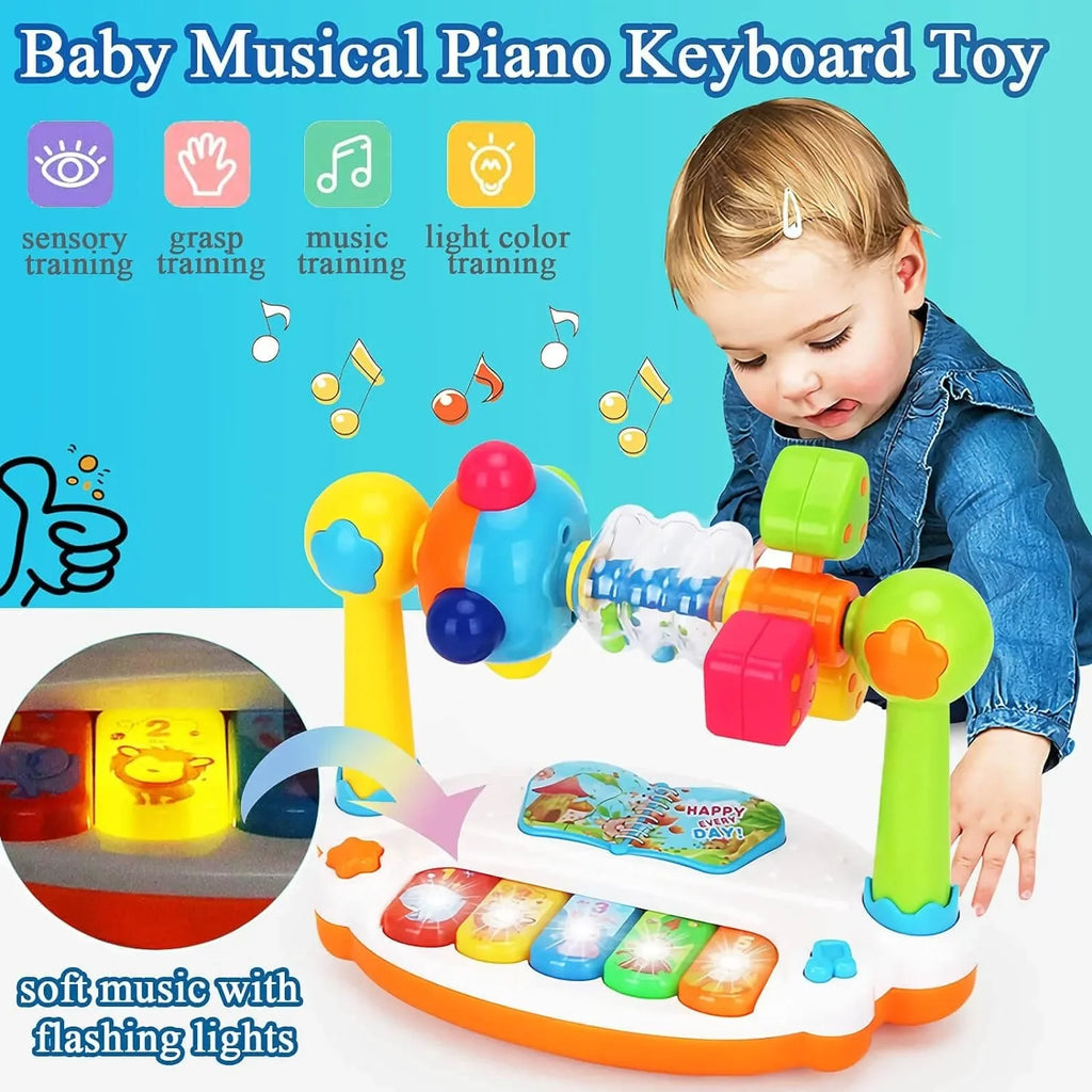 Rotating Piano Toy – Musical Baby Learning Toy with Lights, Gift Box