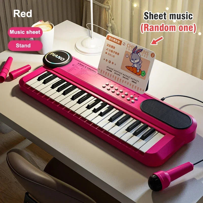 Kids Electric Piano Keyboard – Musical Learning Toy for Toddlers, Red/Blue