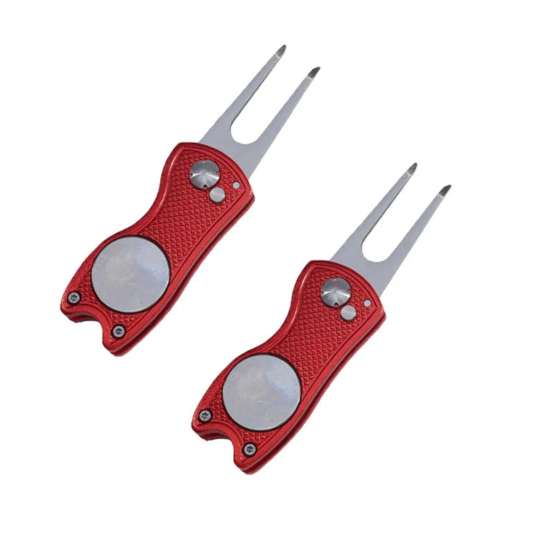 Golf Divot Repair Tool – Foldable All-in-One Green Repair Tool, 1-3 Pack