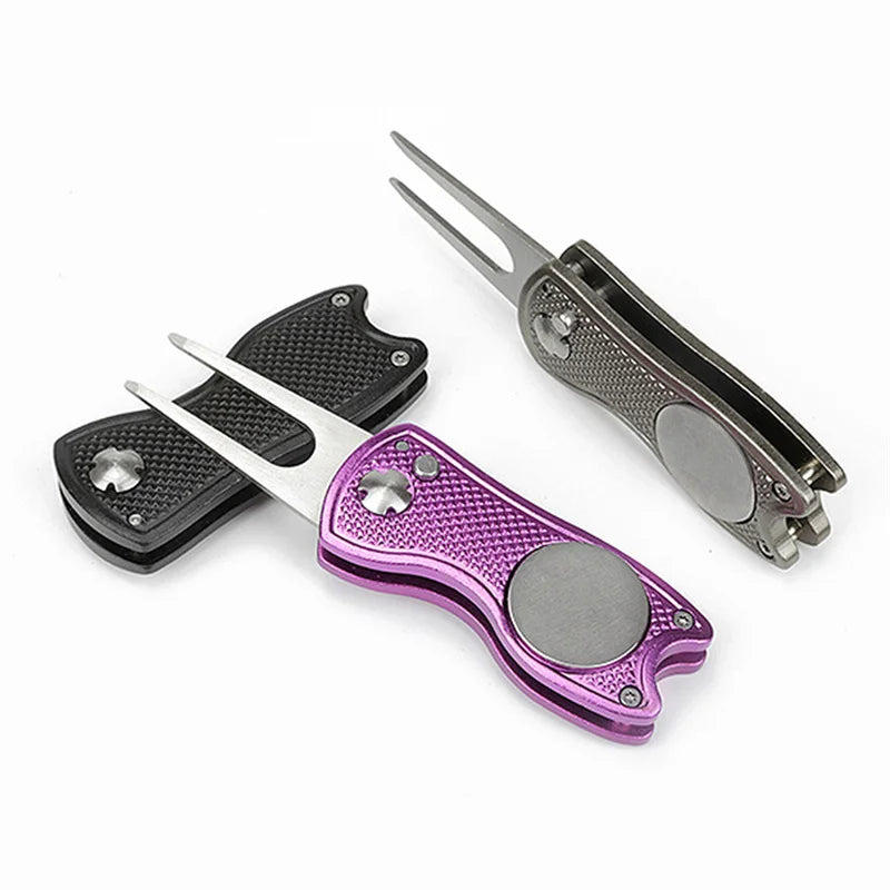 Golf Divot Repair Tool – Foldable All-in-One Green Repair Tool, 1-3 Pack
