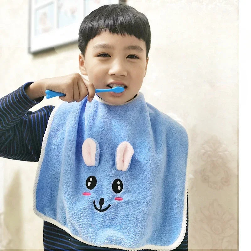 Kids Face & Bib Towel Set – Soft Baby Washcloth Feeding Towels, Pink/Blue