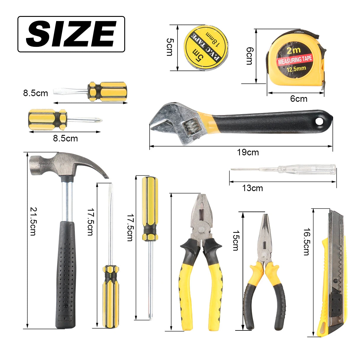 Household Tool Kit with Case – 8 to 13-Piece Home Repair Hand Tool Set
