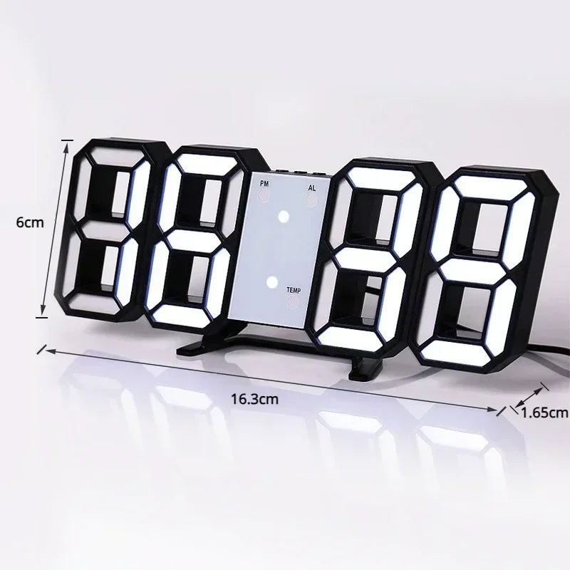 3D LED Digital Clock – Modern Wall & Desk Alarm Clock with LED Display