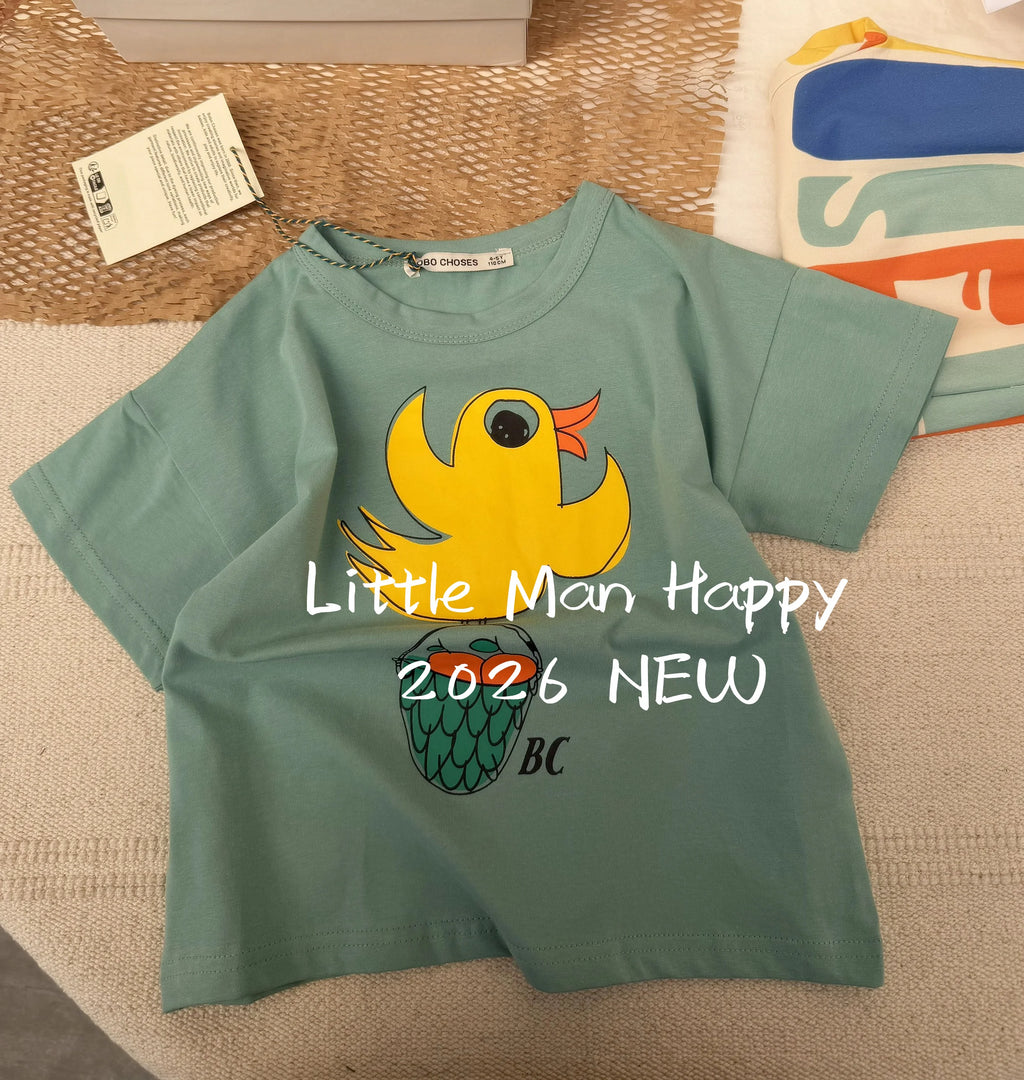 Girls Cotton T-Shirt – Short Sleeve Cartoon Print Top, Pure Cotton, 18M-15Y