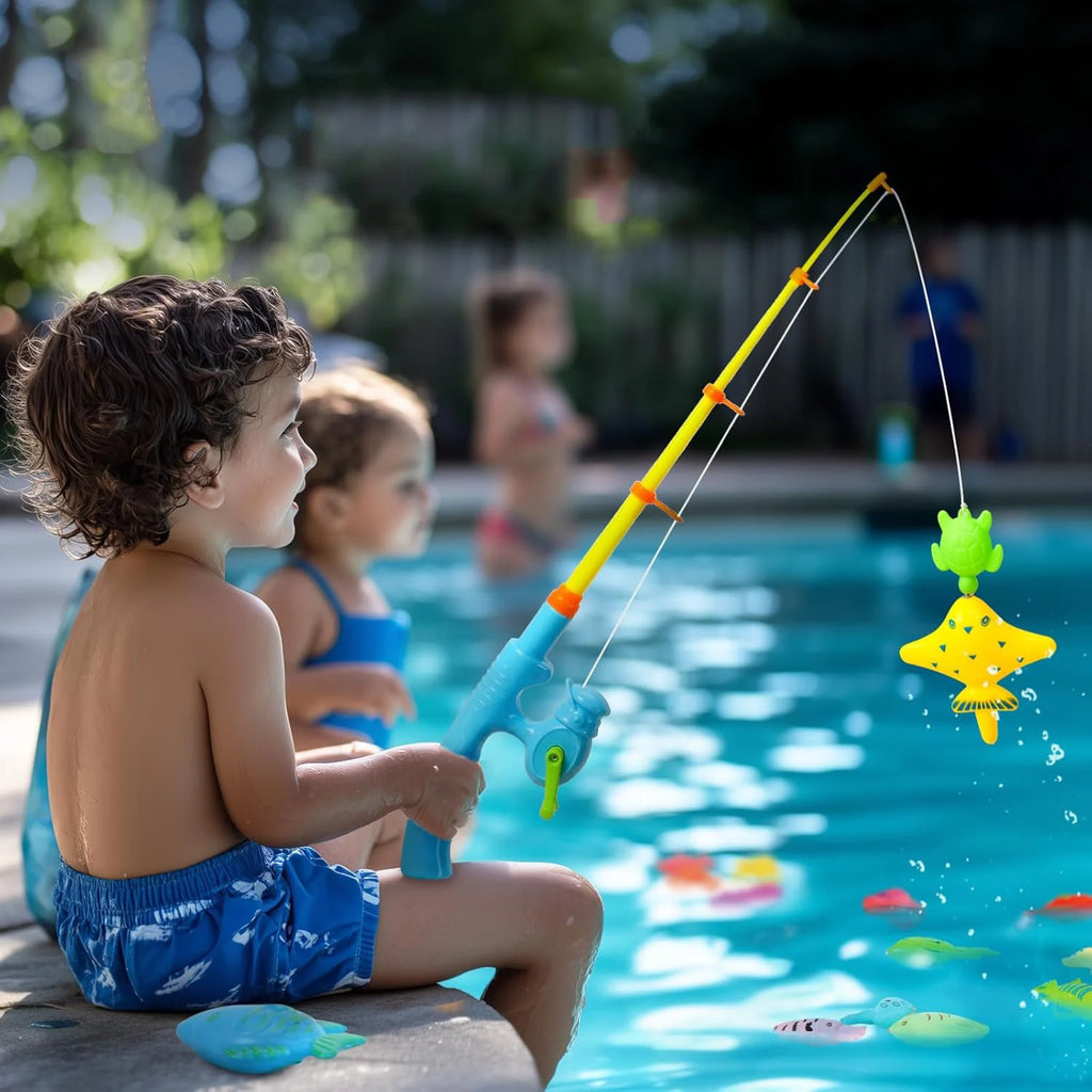 Magnetic Fishing Toy Set – Wooden Fishing Game for Kids, Single/Double Pack
