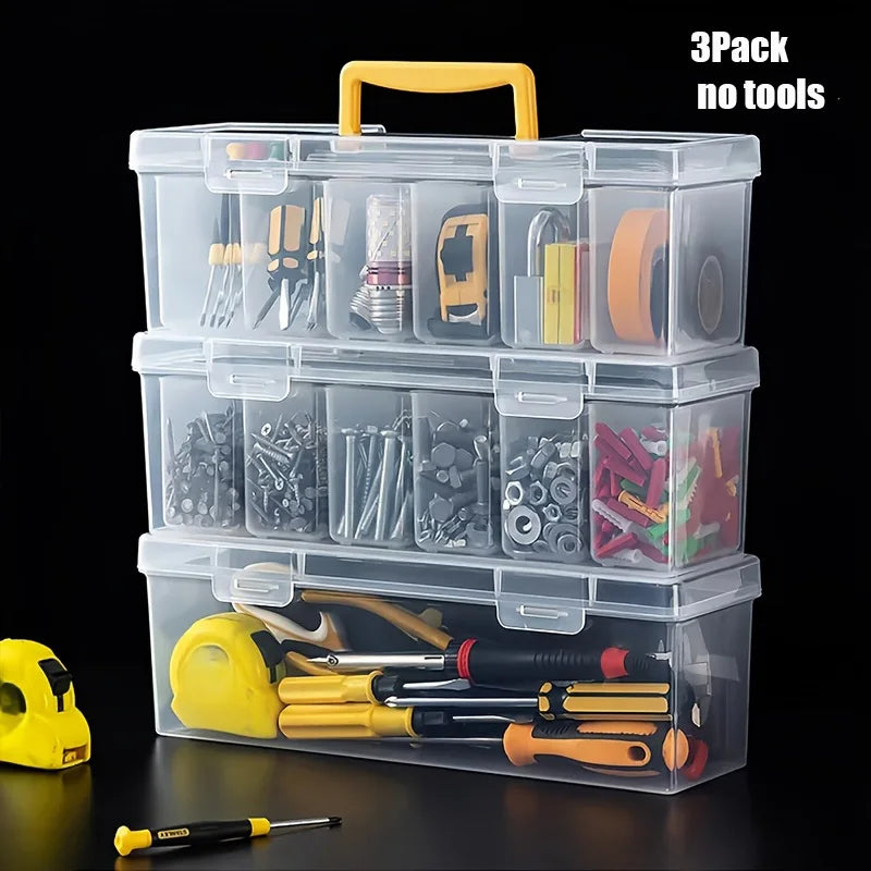 Screw Organizer Box – Compartment Storage Case for Screws & Small Parts, 1 or 3-Pack