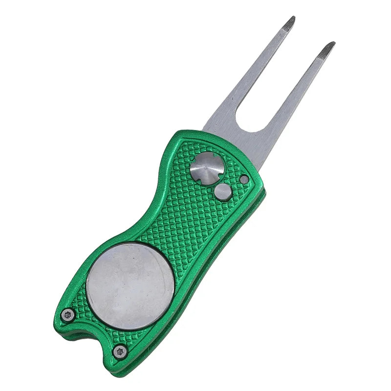 Golf Divot Repair Tool – Foldable All-in-One Green Repair Tool, 1-3 Pack