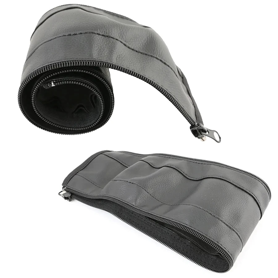 Pram Armrest Covers – PU Leather Zipper Handle Protectors for Baby Strollers, 1/2-Pack