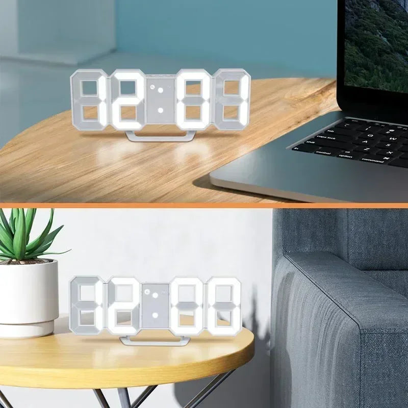 LED Digital Alarm Clock – Bedroom Desk Clock, Blue/White/Green