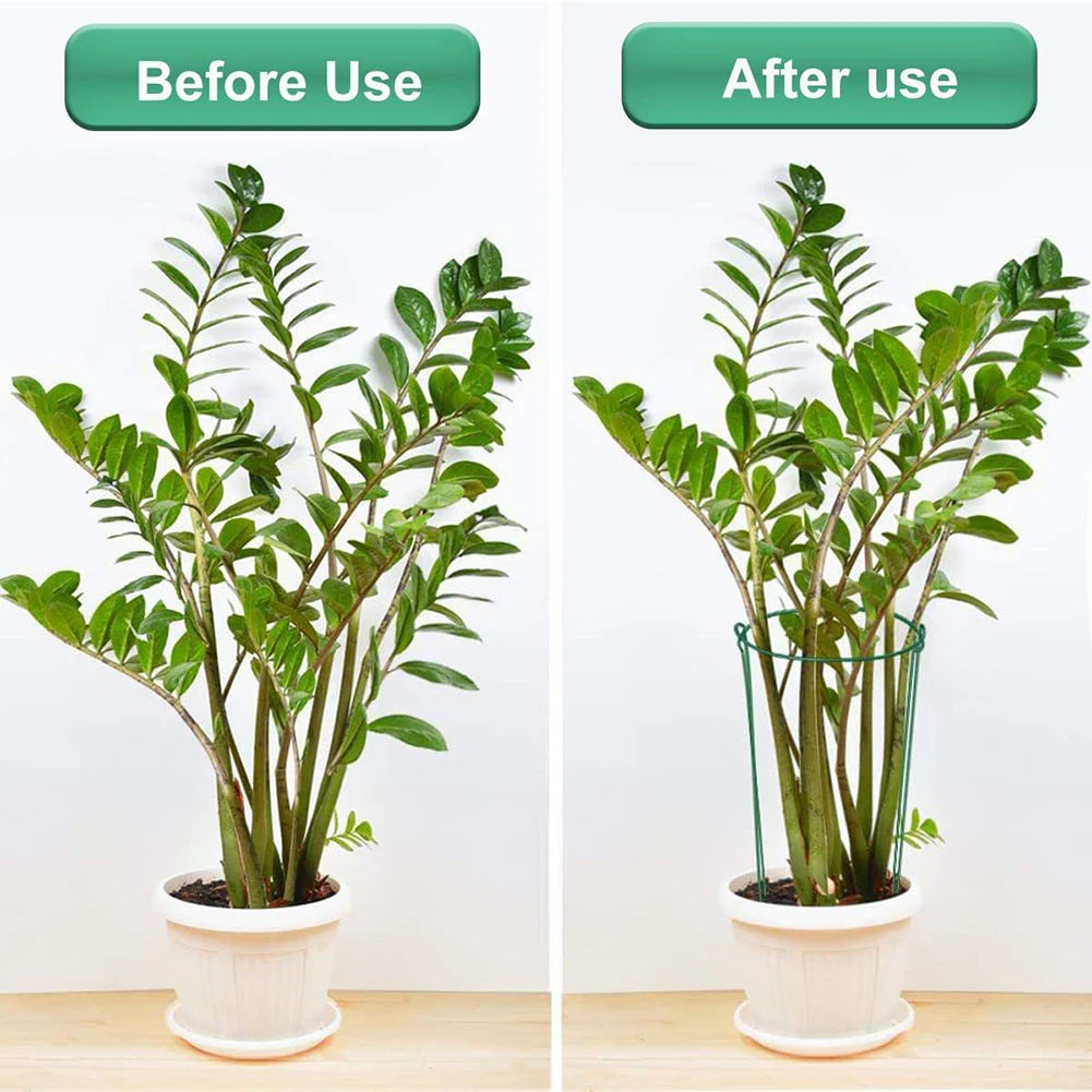 Plant Support Stakes – 2-Pack Sturdy Metal Folding Frame for Flowers & Vegetables, Green