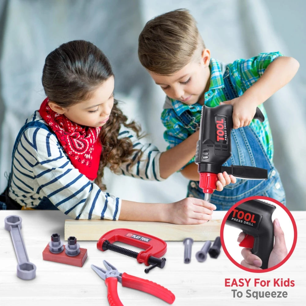 Kids Tool Play Set – Electric Toy Drill & Chainsaw Pretend Tool Kit