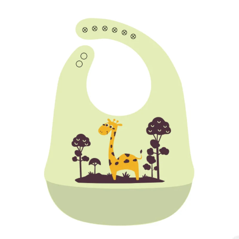 Silicone Baby Bib – Waterproof Feeding Bib with Food Catcher, Animal Designs