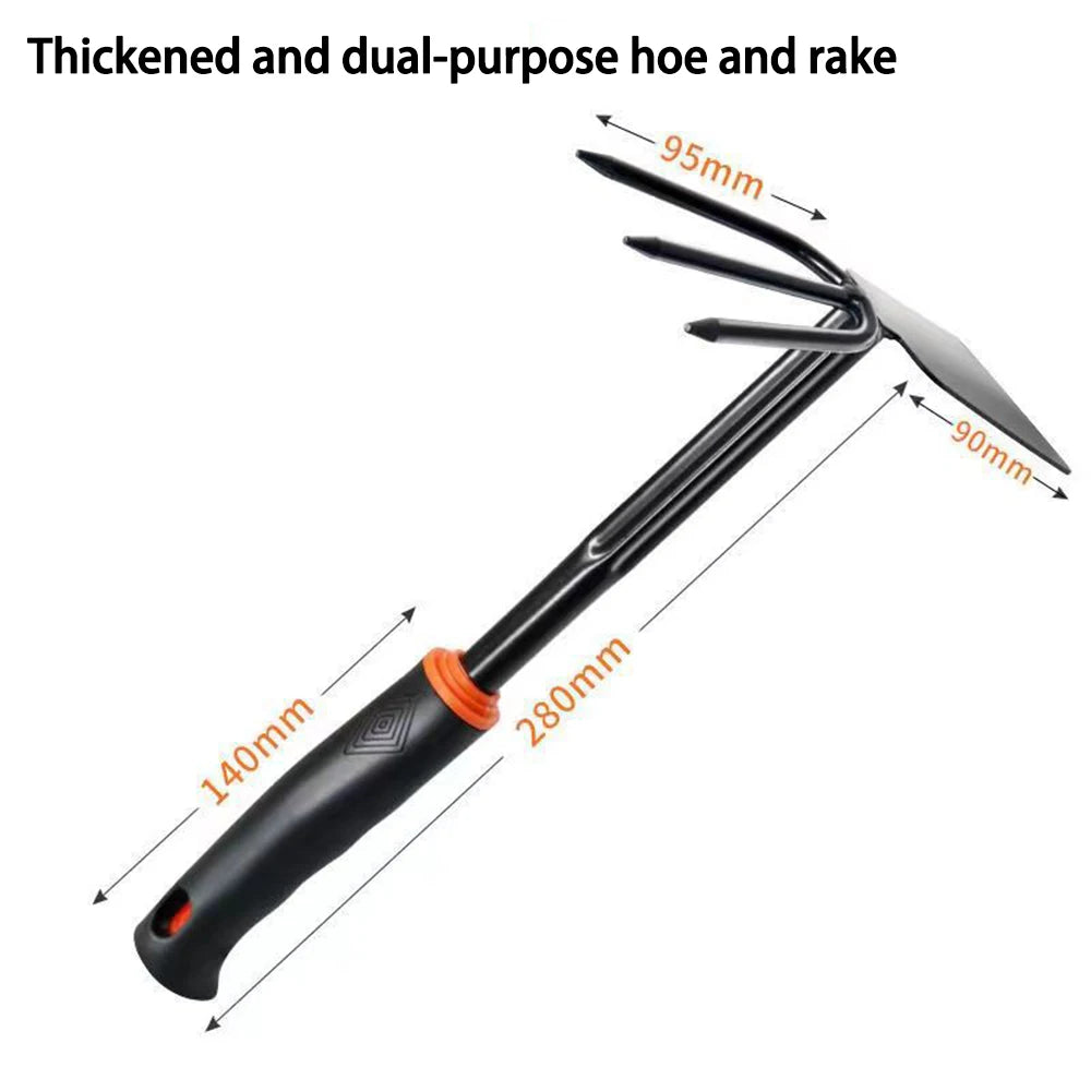 Garden Tool Set – 4-Piece Shovel, Rake, Hoe & Trowel Kit for Planting