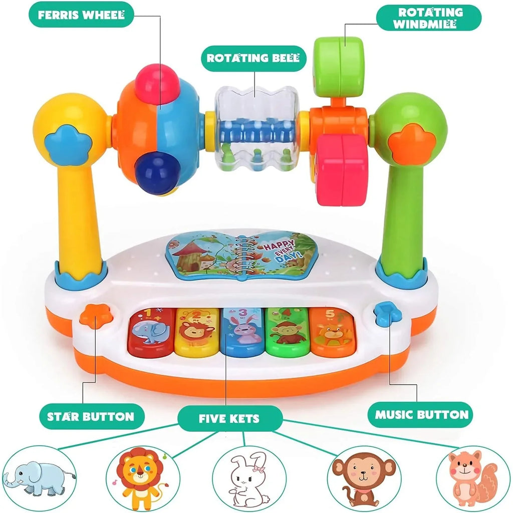 Rotating Piano Toy – Musical Baby Learning Toy with Lights, Gift Box