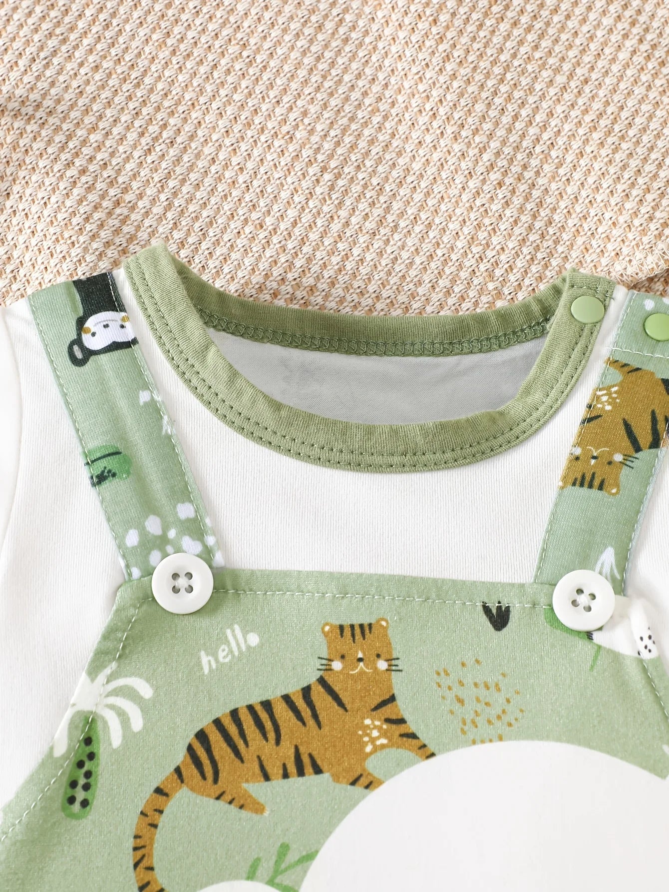 Baby Romper – Koala Animal Print Faux Two-Piece Bodysuit, Short Sleeve, 1-18M