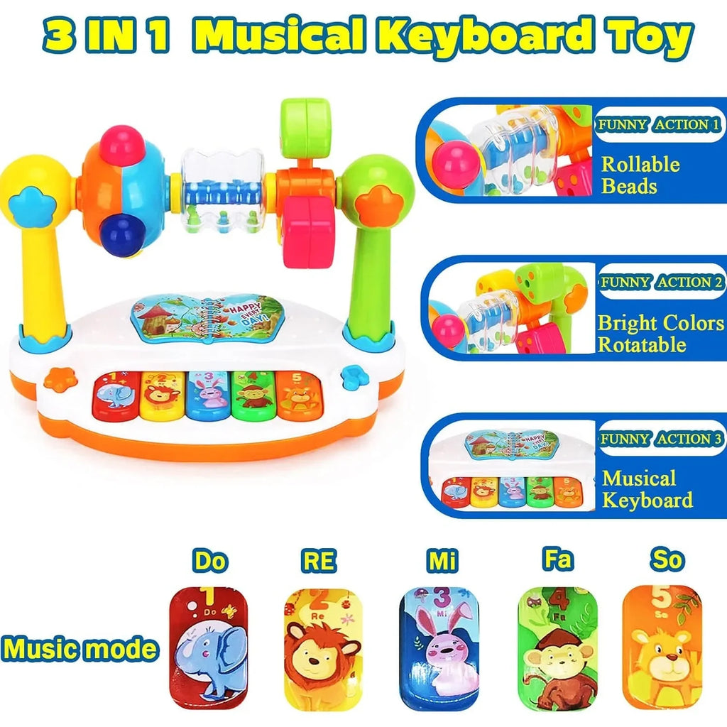 Rotating Piano Toy – Musical Baby Learning Toy with Lights, Gift Box