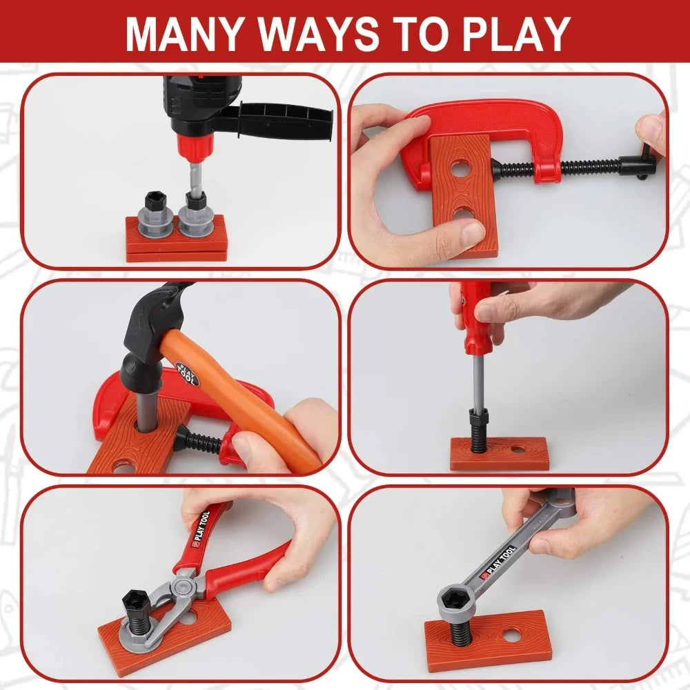 Kids Tool Play Set – Electric Toy Drill & Chainsaw Pretend Tool Kit