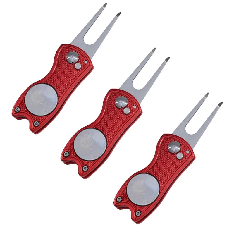 Golf Divot Repair Tool – Foldable All-in-One Green Repair Tool, 1-3 Pack