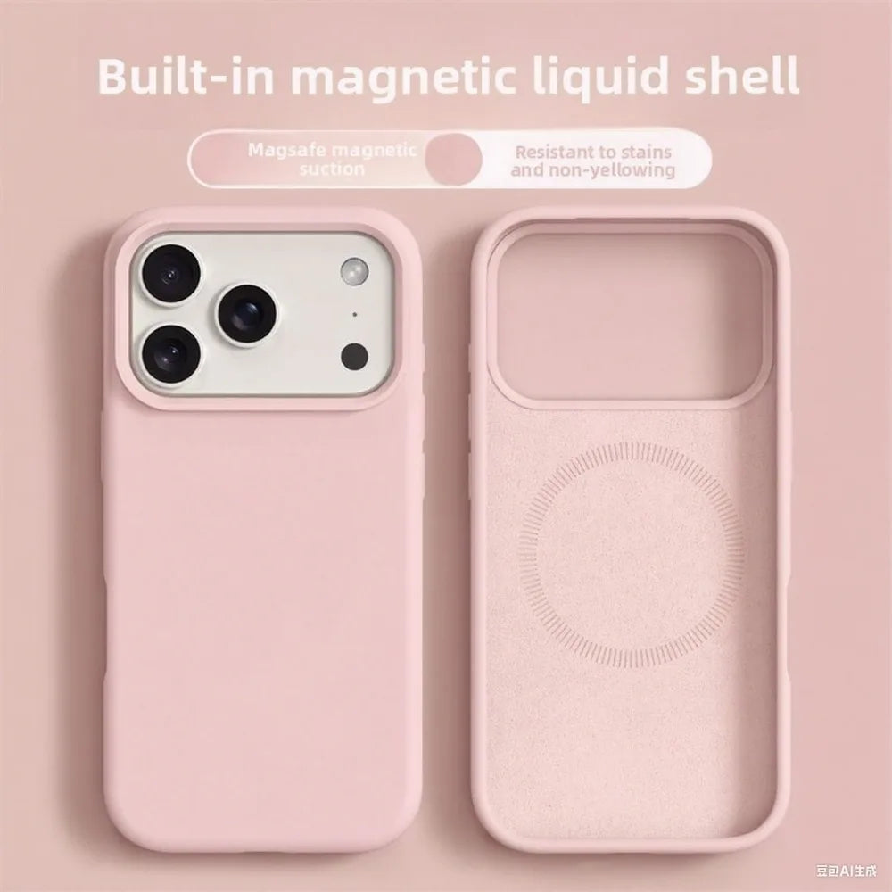 Magnetic iPhone Case – Liquid Silicone Soft Bumper Cover for iPhone 16-17 Air & Pro Max