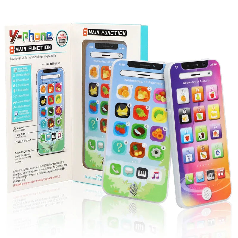 Kids Educational Phone Toy – Toddler Learning Play Phone, Black/White/Green/Purple