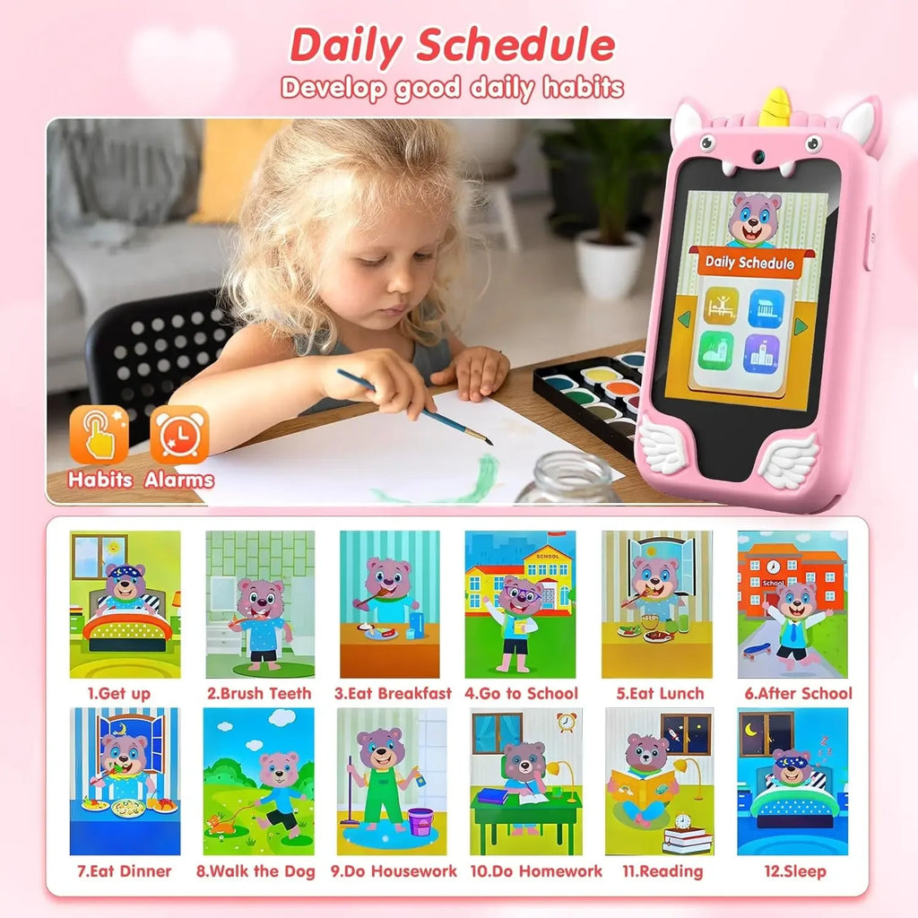 Kids Smart Phone Camera Toy – Digital Play Camera for Toddlers, Green/Blue/Pink/Purple