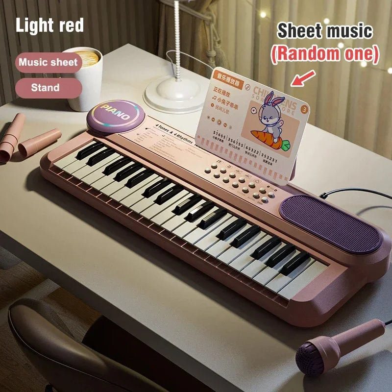 Kids Electric Piano Keyboard – Musical Learning Toy for Toddlers, Red/Blue