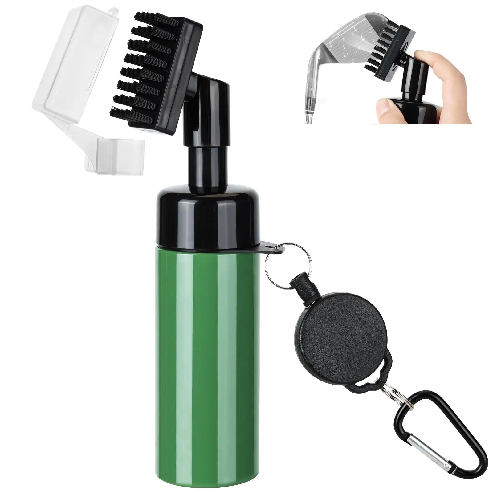Golf Club Cleaning Brush – U & V-Groove Cleaner Tool, Black & Green