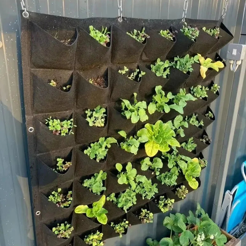 Vertical Garden Planter – Wall-Mounted Hanging Grow Bag, 9/12/25/36 Pockets, Green/Black