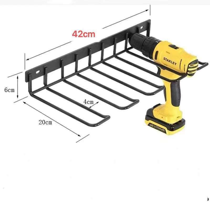 Wall-Mounted Tool Rack – Power Drill Organizer Storage Shelf for Garage & Workshop