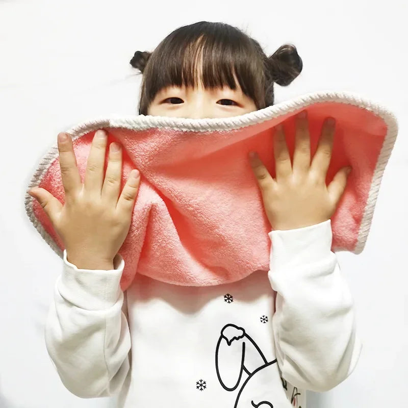 Kids Face & Bib Towel Set – Soft Baby Washcloth Feeding Towels, Pink/Blue