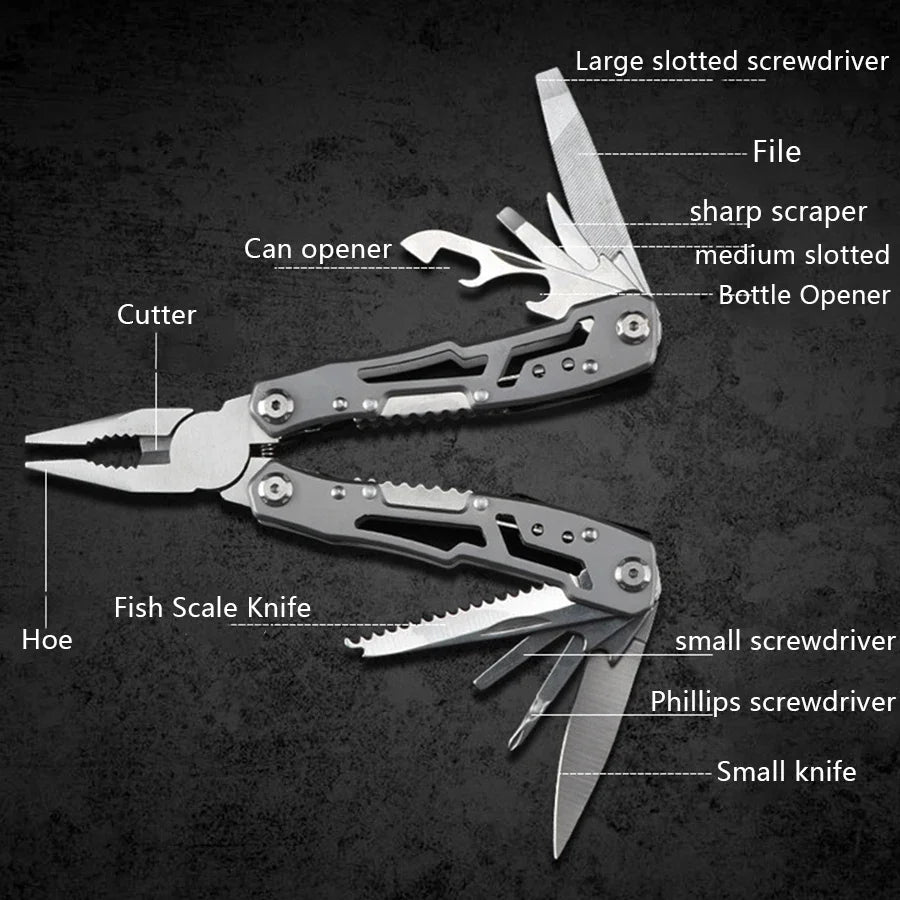 Camping Multitool – Folding Knife & Pliers Multi-Tool for Outdoor Survival