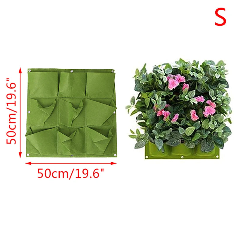 Vertical Garden Planter – Wall-Hanging Grow Bag, 9/18 Pockets for Vegetables & Herbs