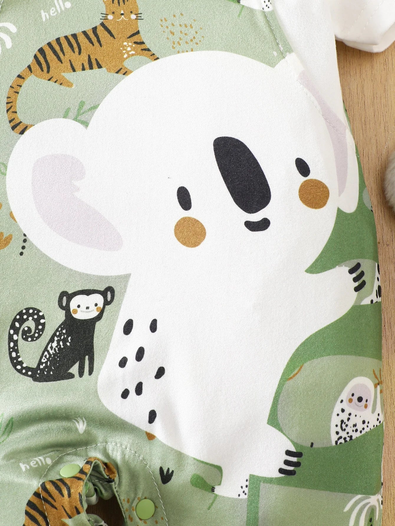Baby Romper – Koala Animal Print Faux Two-Piece Bodysuit, Short Sleeve, 1-18M
