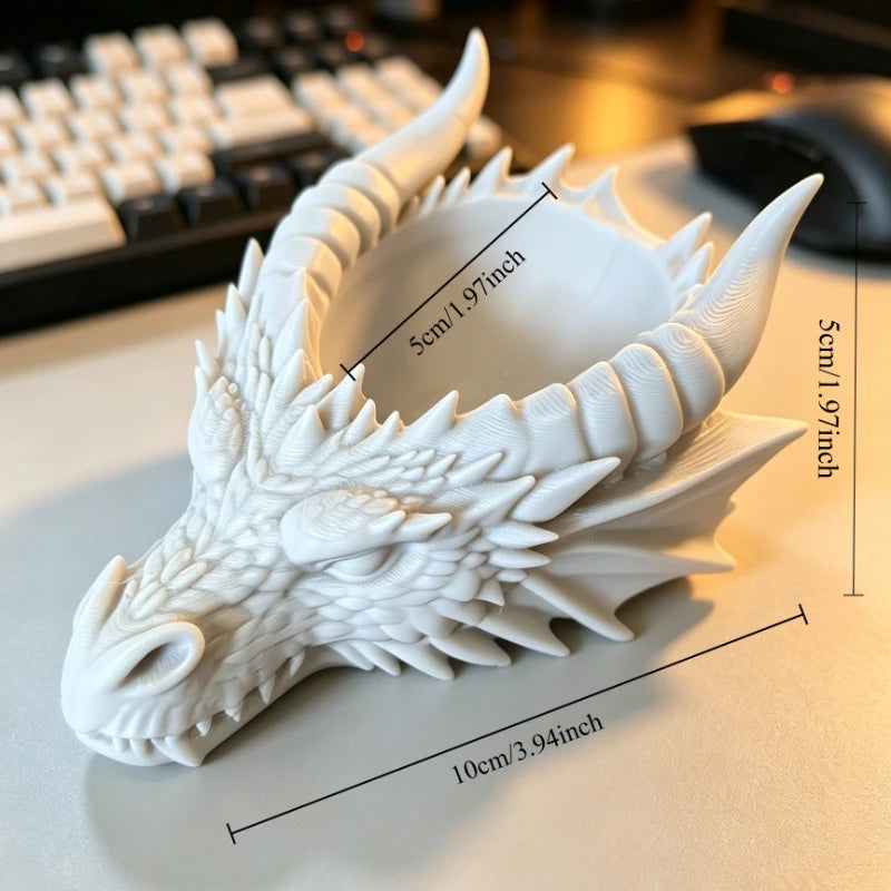 Dragon Head Jewelry Organizer – Ring & Necklace Display Stand, White/Black/Grey