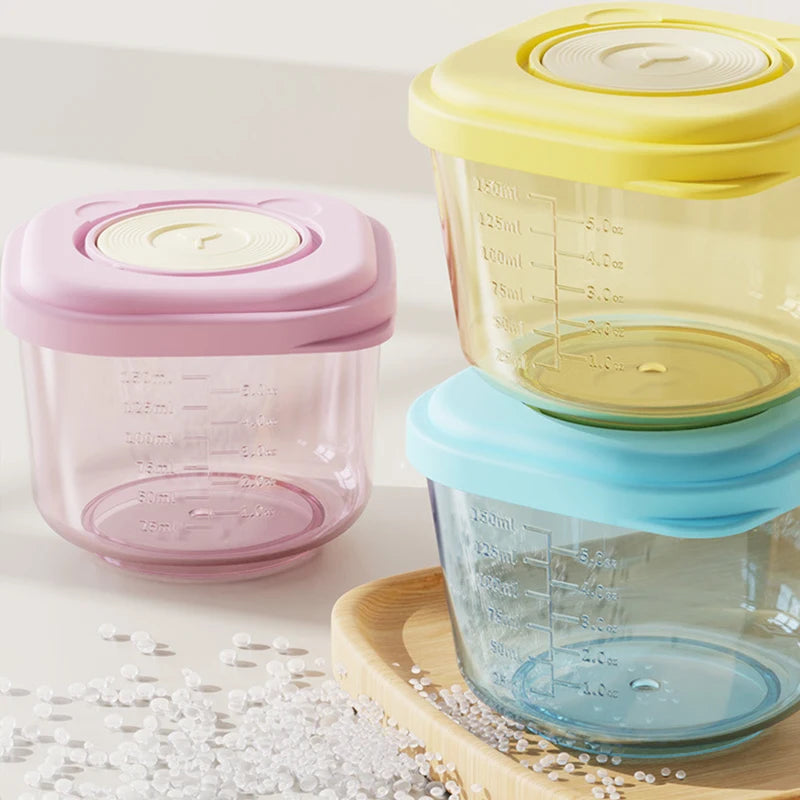 Baby Food Storage Containers – Leak-Proof Steamable PP Feeding Bowls, Stackable, 2/6-Pack