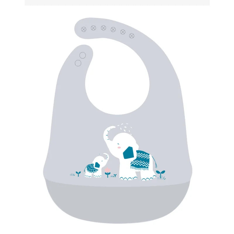 Silicone Baby Bib – Waterproof Feeding Bib with Food Catcher, Animal Designs