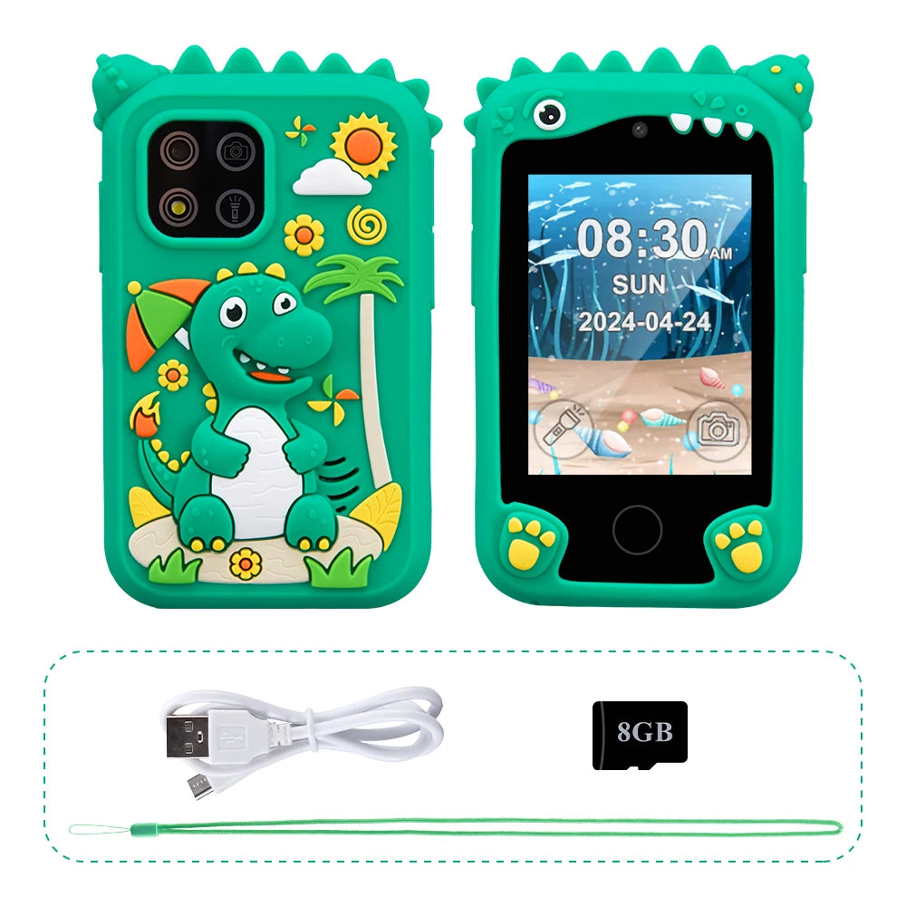 Kids Smart Phone Camera Toy – Digital Play Camera for Toddlers, Green/Blue/Pink/Purple