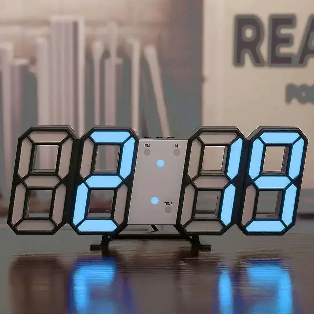 3D LED Digital Clock – Modern Wall & Desk Alarm Clock with LED Display