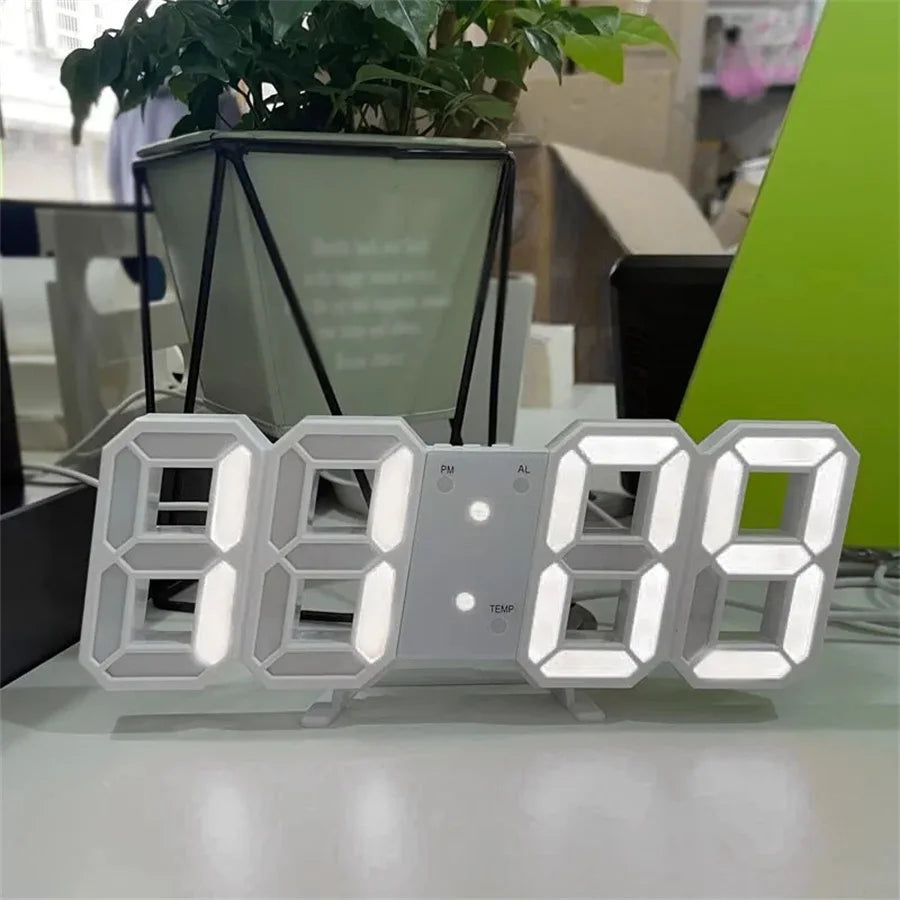 LED Digital Alarm Clock – Bedroom Desk Clock, Blue/White/Green