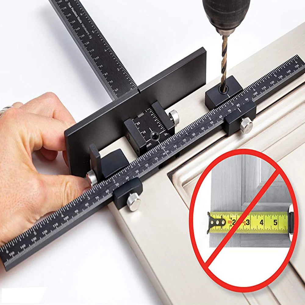 Cabinet Hardware Drill Jig – Metric & Imperial Handle Knob Drilling Template Guide