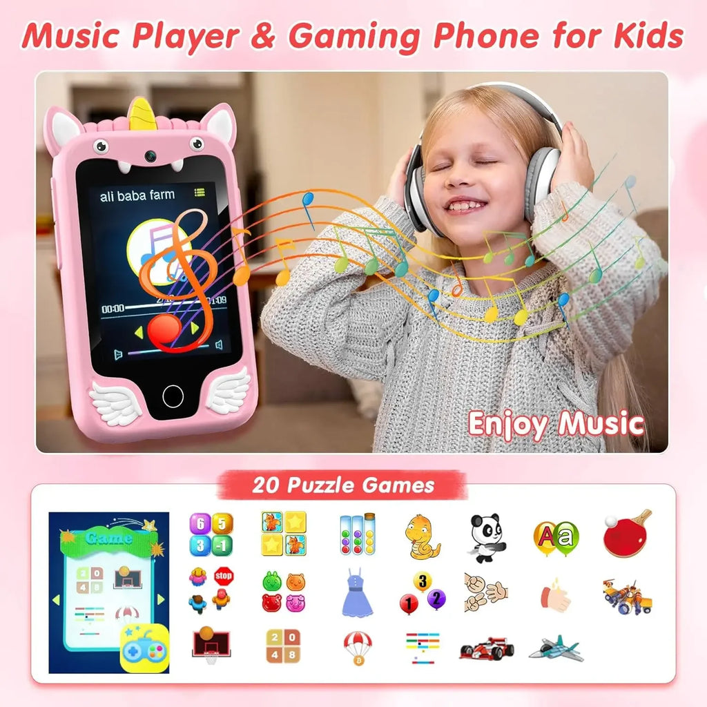 Kids Smart Phone Camera Toy – Digital Play Camera for Toddlers, Green/Blue/Pink/Purple