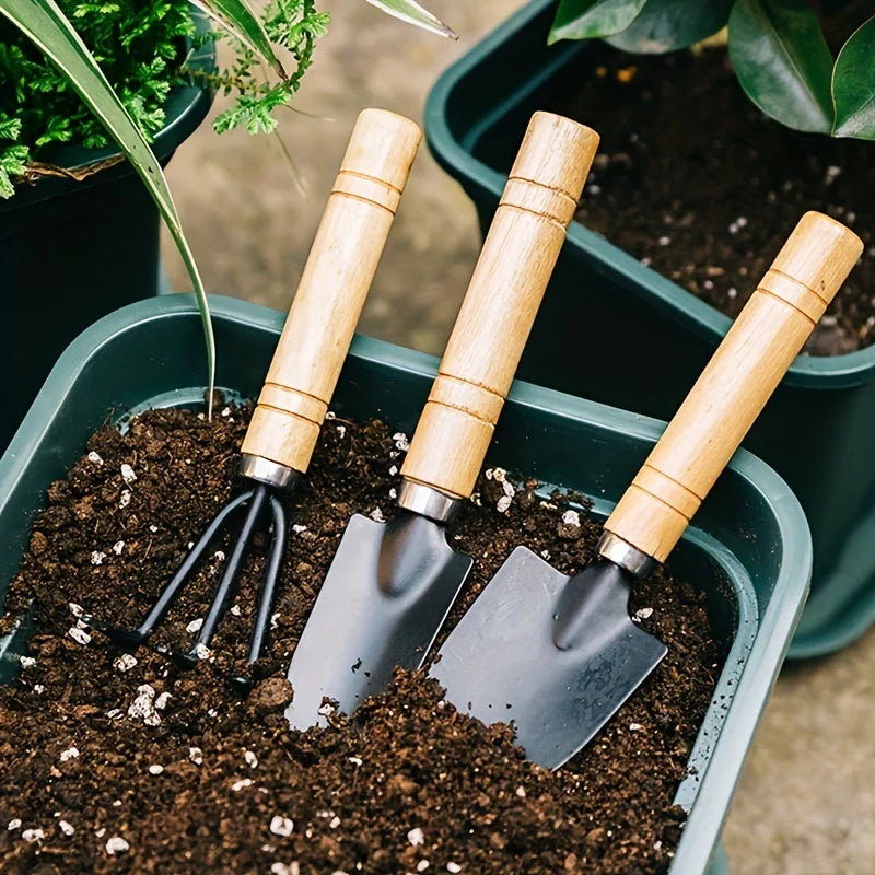Garden Tool Set – Mini Gardening Kit with Rake, Trowel & Shovel for Succulents
